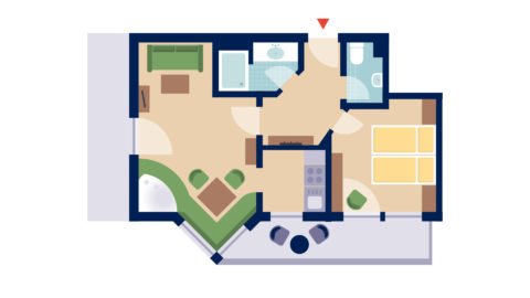 Grundriss einer modernen Wohnung