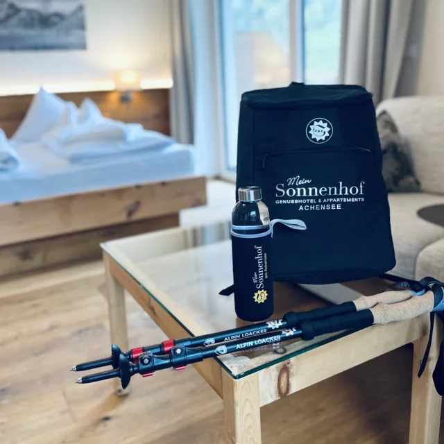 Ausstattung im Mein Sonnenhof Hotelzimmer.