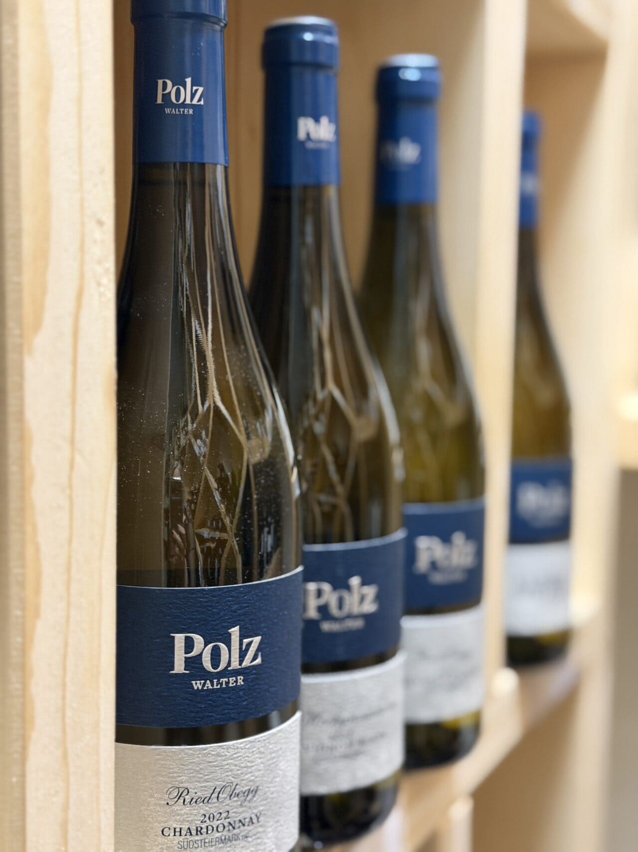 Polz Walter Chardonnay Flaschen im Regal